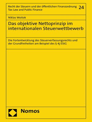 cover image of Das objektive Nettoprinzip im internationalen Steuerwettbewerb